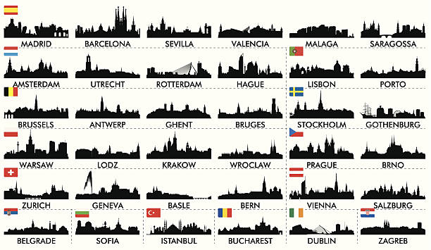 panorama města evropské země2 - vienna stock ilustrace