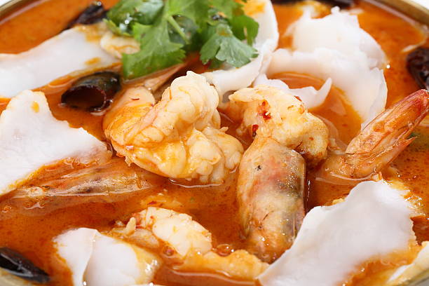 istock Spicy and sour prawn soup with coconut 491681641