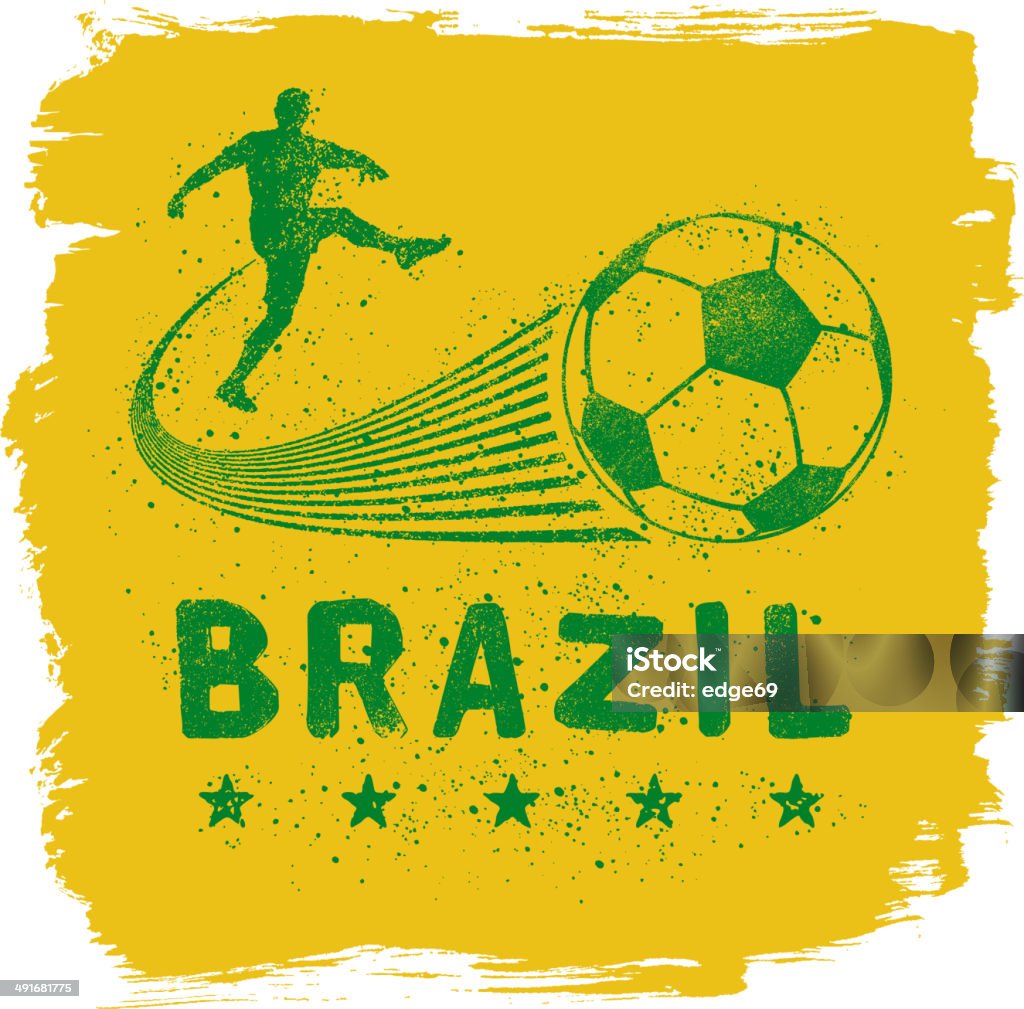 Brazil Graffiti Sign Soccer design.File is layered, global colors used and hi res jpeg included.Please take a look at other work of mine linked below.  Soccer stock vector