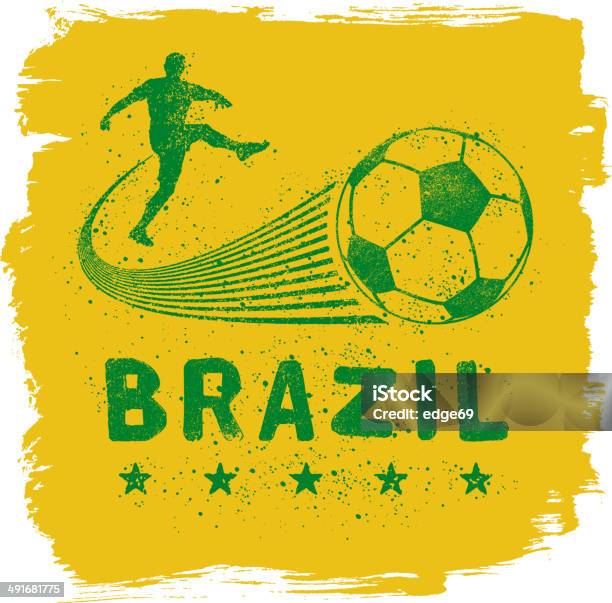 Brazil Graffiti Sign Stock Illustration - Download Image Now - Soccer, Soccer Ball, Vector