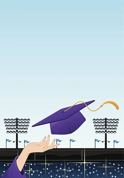 Vector illustration of Grad Hat and Hand