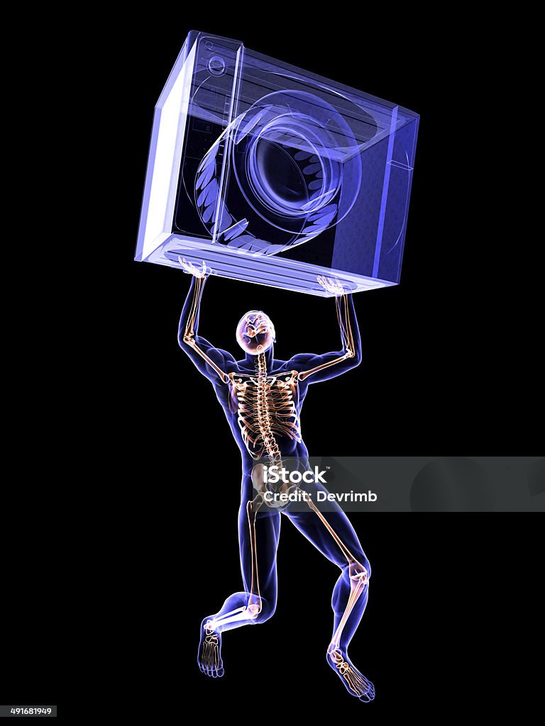 X-Ray Man Who Lifted a Washing Machine Full Body MRI Scanning Anatomy Stock Photo