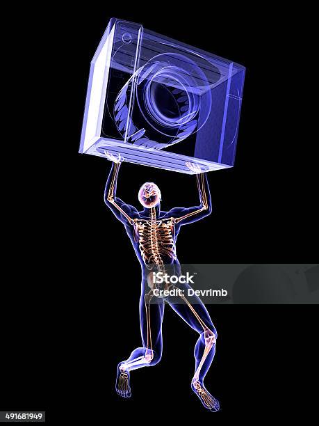 Xray Man Who Lifted A Washing Machine Stock Photo - Download Image Now - Anatomy, Three Dimensional, X-ray Image
