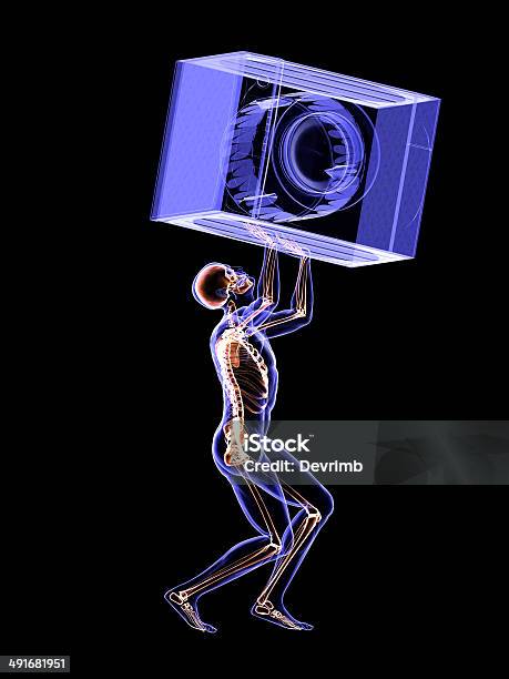 Xray Laborer And Heavy Object Stock Photo - Download Image Now - Washing Machine, X-ray Image, 3D Scanning