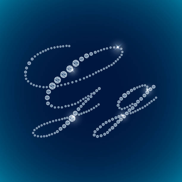 ilustrações de stock, clip art, desenhos animados e ícones de alfabeto brilhante diamante letras fundo azul - capital letter luxury blue image