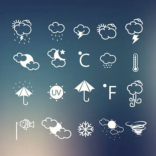 Vector illustration of Weather Icons