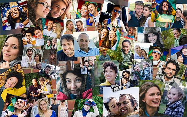 Many people portrait Many people portrait. hippie photos stock pictures, royalty-free photos & images