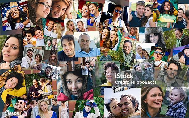 Many People Portrait Stock Photo - Download Image Now - Image Montage, Composite Image, People
