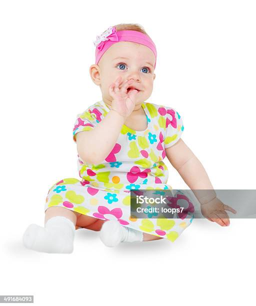 Foto de Bebê Menina Com Traçado De Recorte e mais fotos de stock de 12-17 meses - 12-17 meses, Azul, Bebê