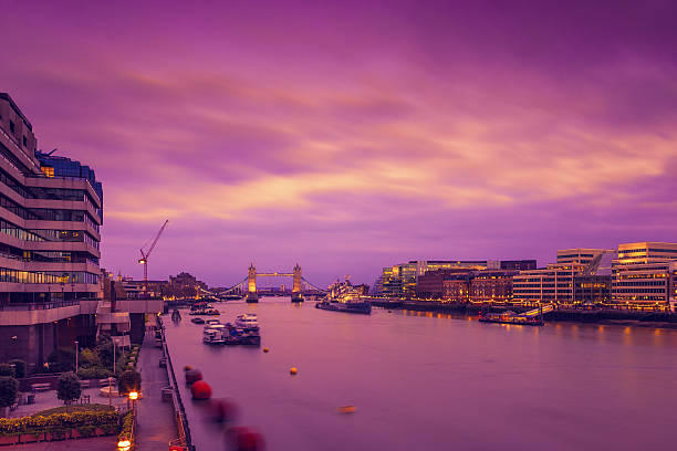 istock Tower Bridge and the Thames river at dusk 491684107