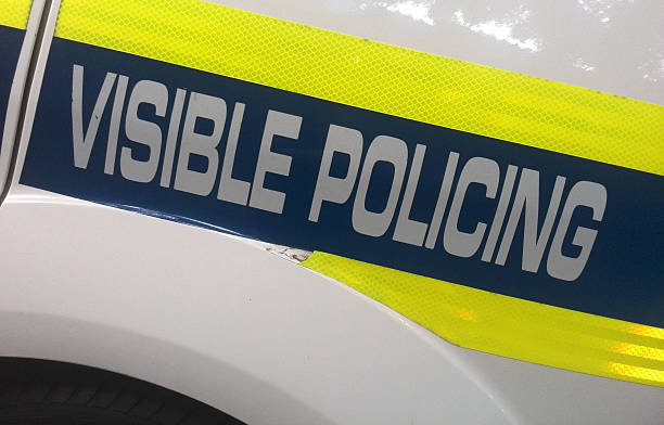 istock Traffic police close up focus on the word visible 491684172
