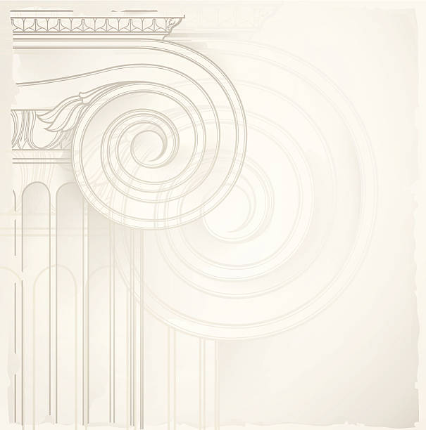 illustrazioni stock, clip art, cartoni animati e icone di tendenza di sfondo architettonico, colonna ionica - pattern baroque style vector ancient