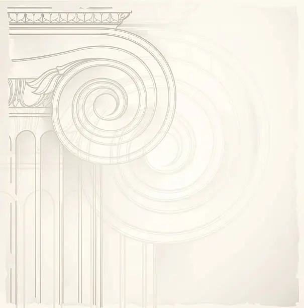 Vector illustration of architectural background , ionic column