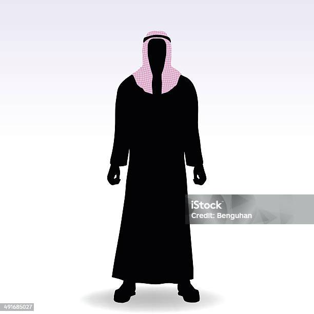 Mann Im Nahen Osten Stil Kleidung Kleid Stock Vektor Art und mehr Bilder von Kleid - Kleid, Kontur, Männer