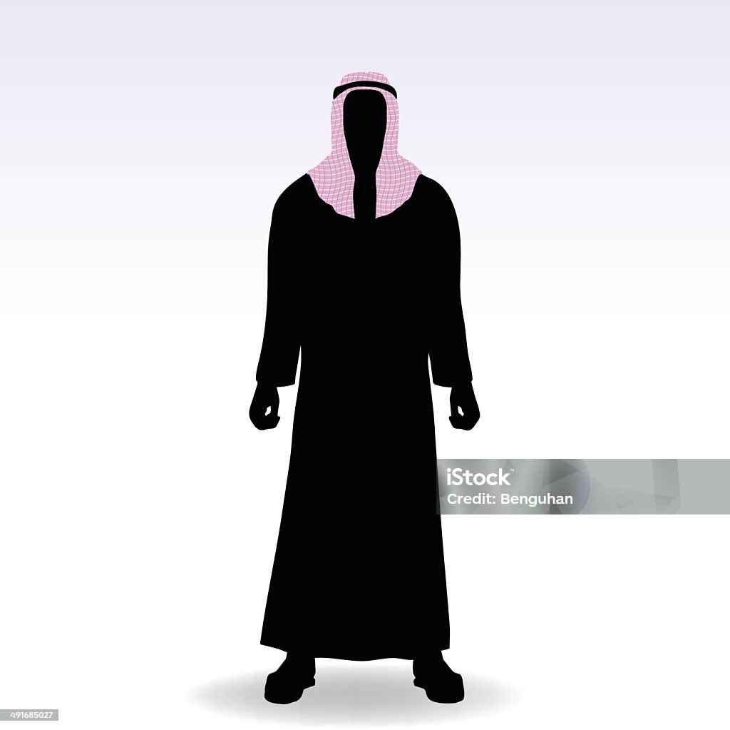 Uomo in Medio Oriente Abito stile abbigliamento - arte vettoriale royalty-free di Etnia del Medio Oriente