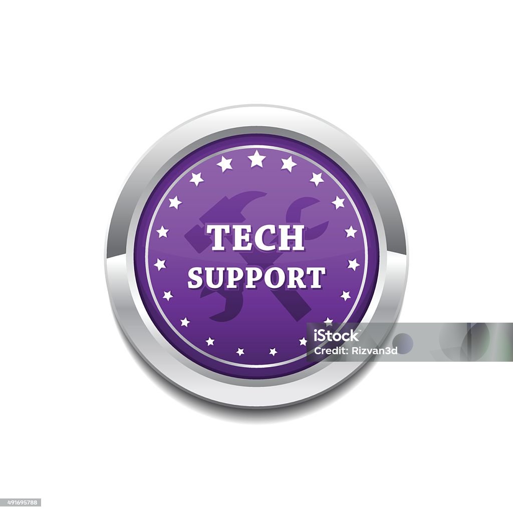 Tech Support Purple Circular Vector Button Tech Support Purple Circular Vector Button Icon Set 2015 stock vector