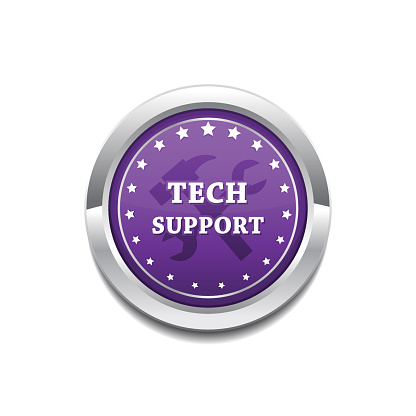 Tech Support Purple Circular Vector Button Stock Illustration ...