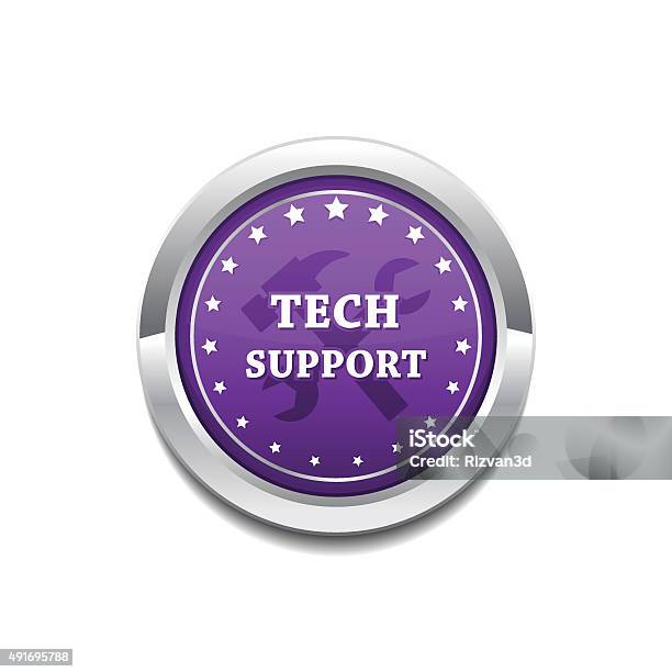 Tech Support Purple Circular Vector Button Stock Illustration - Download Image Now - 2015, Arts Culture and Entertainment, Bubble