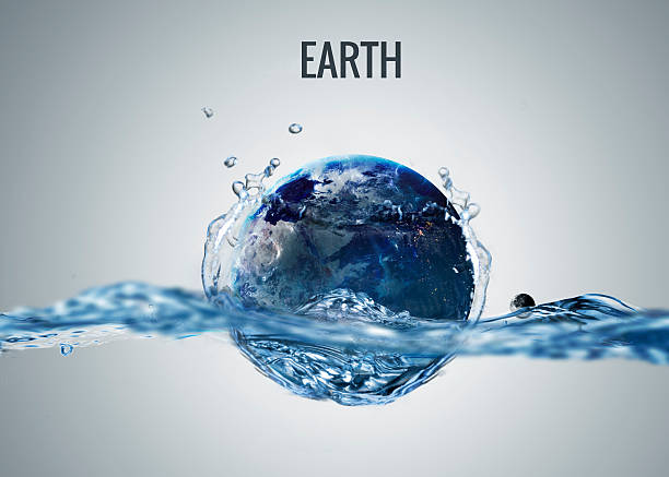 istock Solar system planet drops in to the water with splash 491696098