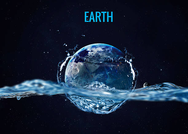 istock Solar system planet drops in to the water with splash 491696114
