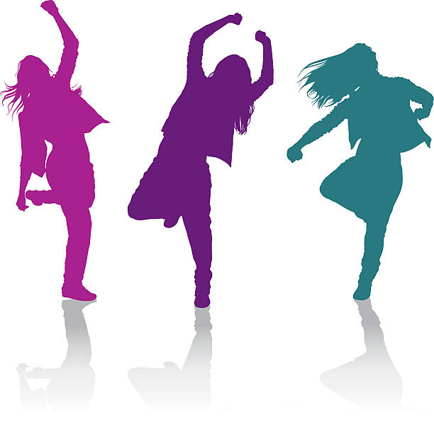 Dancing Girls Silhouettes Clipart Images