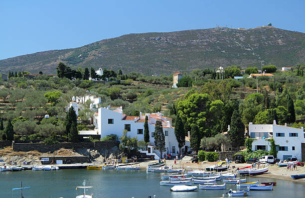 view of Port LLigat, Cadaques, Costa Brava, Girona Port LLigat, Cadaques, Costa Brava, Girona, Spina ,Dali House, salvador dali stock pictures, royalty-free photos & images