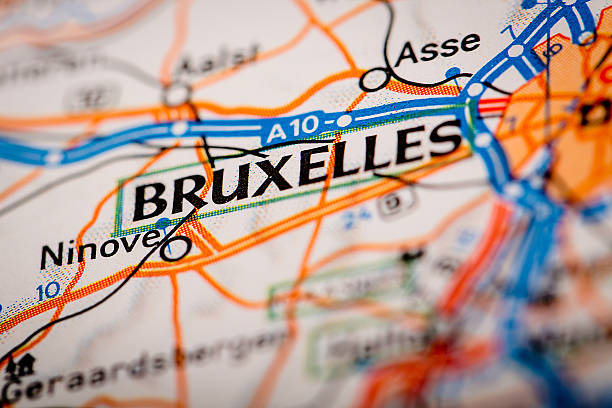 istock Bruxelles City on a Road Map 491697886