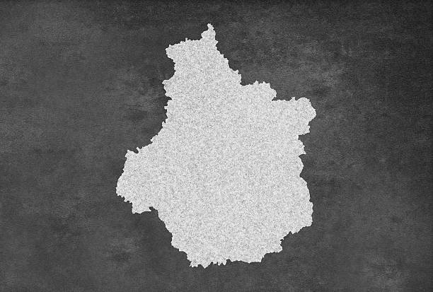 istock French Region of Centre-Val de Loire Map Outline on Blackboard 491698824