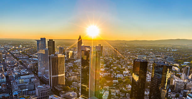 istock aerial of Frankfurt  by night 491699572