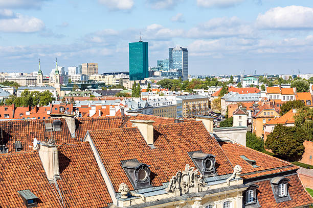 istock Old Town in Warsaw with business district 491699612