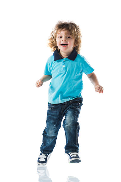 istock Happy little boy  having fun and jumping. 491699906