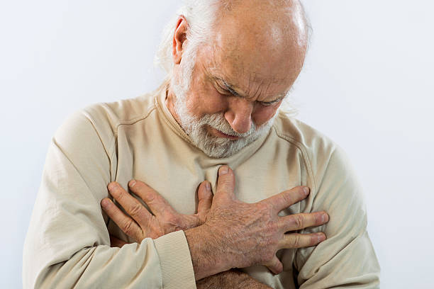istock Senior man having chest pain. 491700900