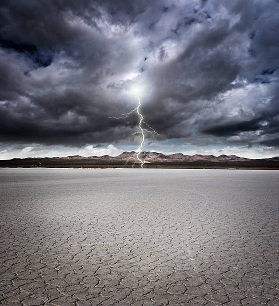 Dry lake bed stock photo