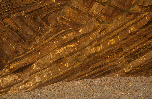 A detail of the cliffs at Millook Haven.