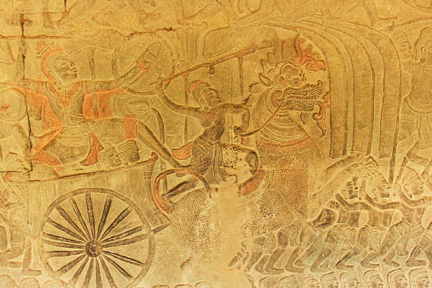 istock Wall bas-relief, Angkor Wat temple, Siem Reap, Cambodia 491701501
