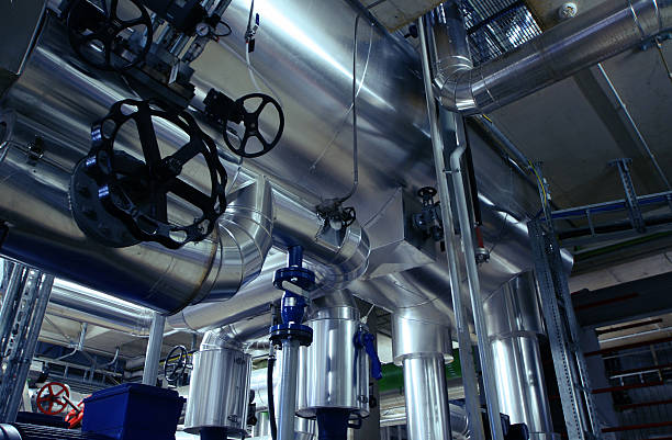 istock Industrial zone, Steel pipelines and equipment 491701825