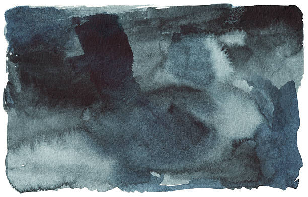 black blue watercolor stain, spot black blue watercolor stain, spot, abstract background dark blue sky clouds stock illustrations