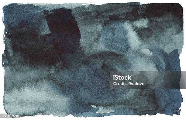 Black Blue Watercolor Stain Spot Stock Illustration - Download Image Now - Watercolor Paints, Dark, Gray Color