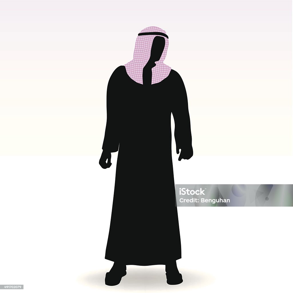 Człowiek na Bliskim Wschodzie styl odzież damski - Grafika wektorowa royalty-free (Biały)