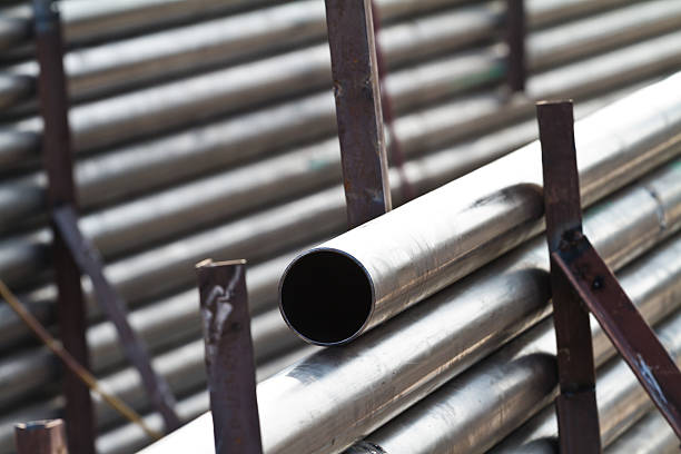istock Metal tube - industrial background 491702091