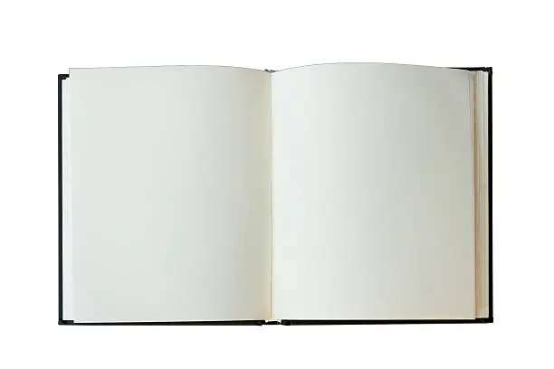 isolated open book on white backgfound