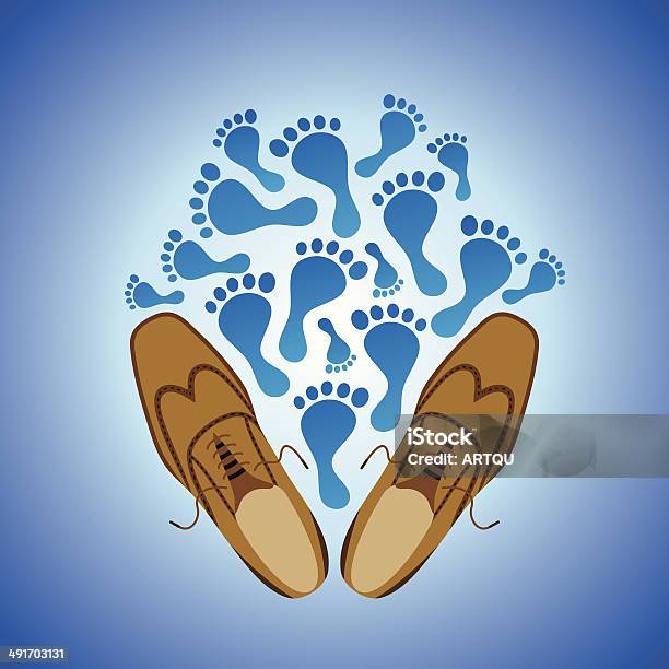 발자국 및 쌍의 신발 가죽에 대한 스톡 벡터 아트 및 기타 이미지 - 가죽, 갈색, 개인 장식품
