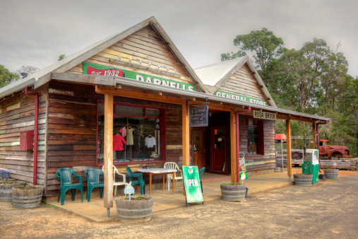 Rosa Brook, Australia - April 24, 2014: A general store in Rosa Brook, in the Margaret River area of Western Australia, is a reminder of the past.