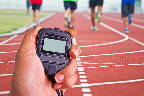 istock Cropped image of  runner on competitive running 491703223