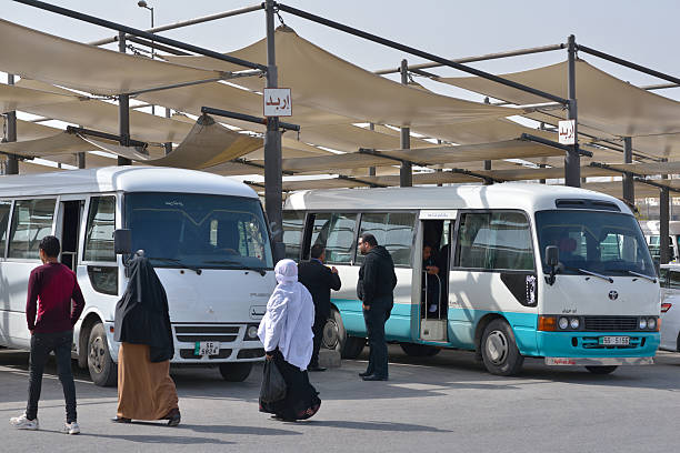 Tabarbour bus station in Amman, Jordan stock photo