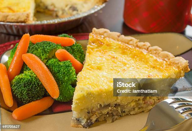 Crab Quiche With Vegetables Stock Photo - Download Image Now - Baked, Baked Pastry Item, Broccoli