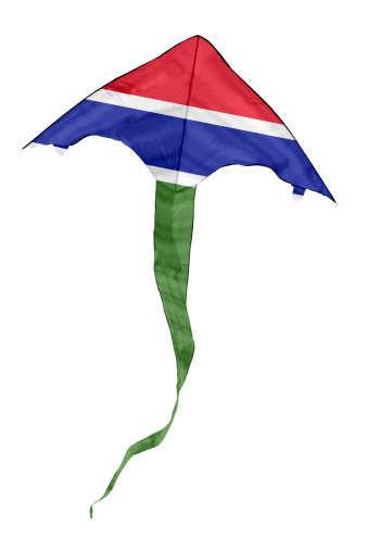 Gambia Flag Kite isolated on white