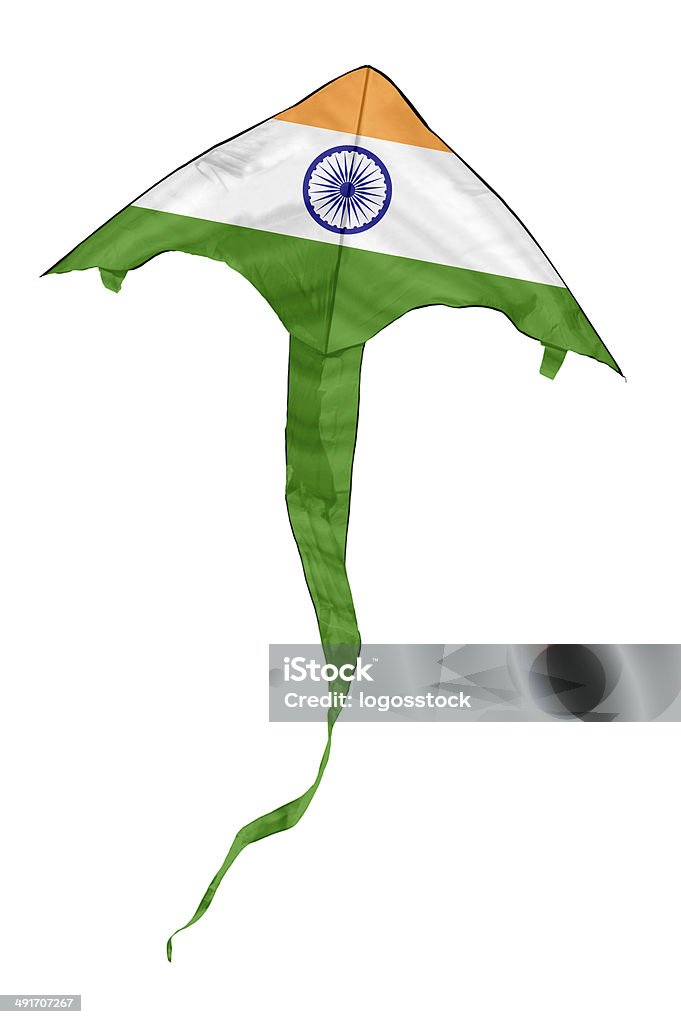 Indian Flag Kite Indian Flag Kite isolated on white Indian Flag Stock Photo