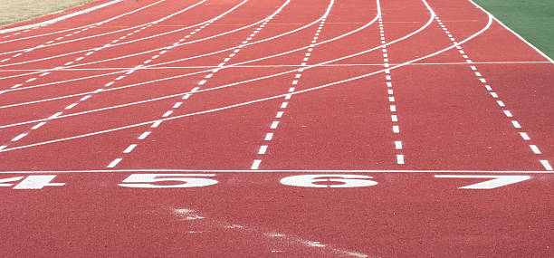 istock Numbers on the red running track 491707767