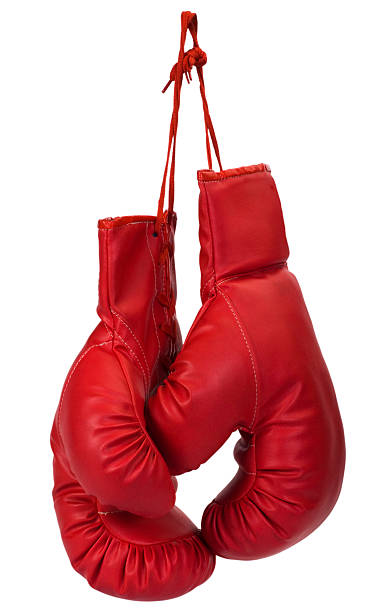 close-up of пара boxing gloves - boxing glove sports glove hanging combative sport стоковые фото и изображения